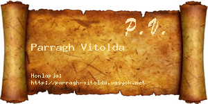 Parragh Vitolda névjegykártya